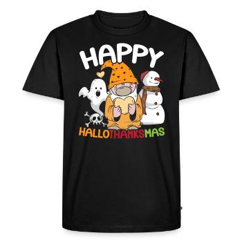 Hallothanksmas Halloween Thanksgiving Noël - T-shirt Premium bio Homme - noir - Devant - Nico (187cm)