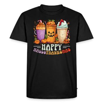 Hallothanksmas Halloween Thanksgiving Noël - T-shirt Premium bio Homme - noir - Devant - Nico (187cm)