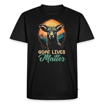 Goat Lover Kid Ranch Wool Farm Animal Farming - T-shirt Premium bio Homme - noir - Devant - Nico (187cm)