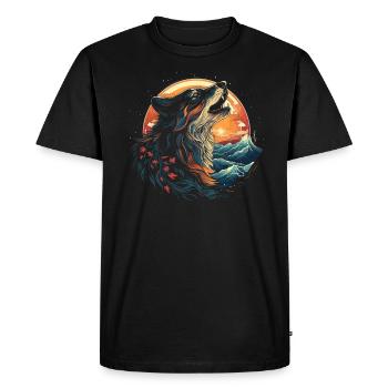 Fenrir Wolf Viking Normer Norsemen Odins Wolf - T-shirt Premium bio Homme - noir - Devant - Nico (187cm)