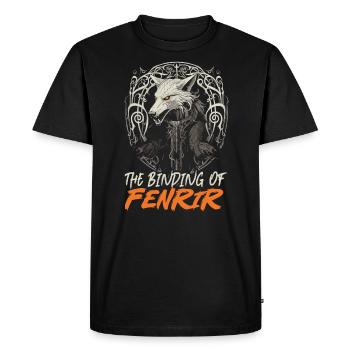Fenrir Wolf Viking Norse Norsemen Odins Wolf - Men's Premium Organic T-Shirt - black - Front - Nico (187cm)