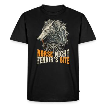 Fenrir Wolf Viking Normer Norsemen Odins Wolf - T-shirt Premium bio Homme - noir - Devant - Nico (187cm)