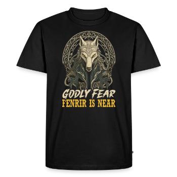 Fenrir Loup Viking Nordique Norsemen Odins Loup - T-shirt Premium bio Homme - noir - Devant - Nico (187cm)