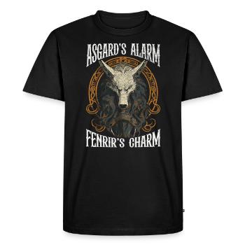 Fenrir Loup Viking Nordique Norsemen Odins Loup - T-shirt Premium bio Homme - noir - Devant - Nico (187cm)