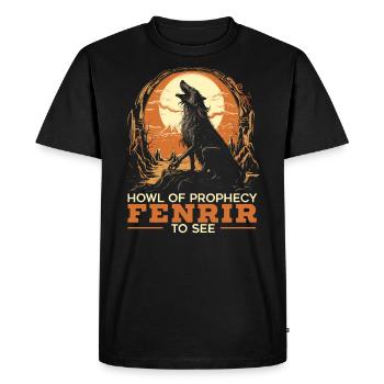 Fenrir Loup Viking Nordique Norsemen Odins Loup - T-shirt Premium bio Homme - noir - Devant - Nico (187cm)