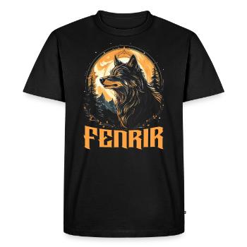 Fenrir Loup Viking Nordique Norsemen Odins Loup - T-shirt Premium bio Homme - noir - Devant - Nico (187cm)