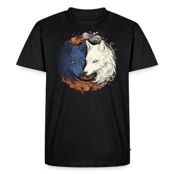 Fenrir Loup Viking Nordique Norsemen Odins Loup - T-shirt Premium bio Homme - noir - Devant - Nico (187cm)