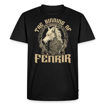 Fenrir Wolf Viking Norse Norsemen Odins Wolf - Men's Premium Organic T-Shirt - black - Front - Nico (187cm)