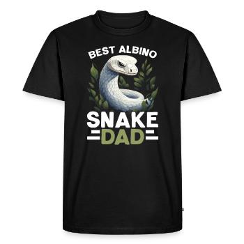 Boule Albino Phyton Serpent venimeux Serpent albinos - T-shirt Premium bio Homme - noir - Devant - Nico (187cm)