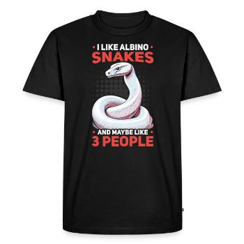 Boule albinos Phyton Serpent venimeux Serpent albinos - T-shirt Premium bio Homme - noir - Devant - Nico (187cm)