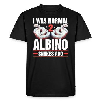 Boule Albino Phyton Serpent venimeux Serpent albinos - T-shirt Premium bio Homme - noir - Devant - Nico (187cm)