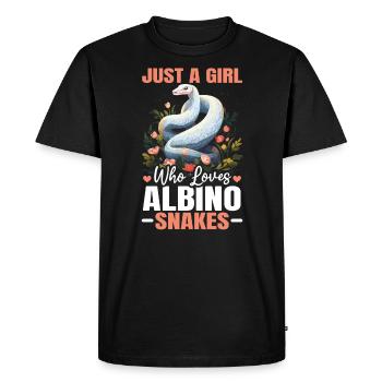 Boule albinos Phyton Serpent venimeux Serpent albinos - T-shirt Premium bio Homme - noir - Devant - Nico (187cm)