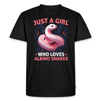 Boule albinos Phyton Serpent venimeux Serpent albinos - T-shirt Premium bio Homme - noir - Devant - Nico (187cm)