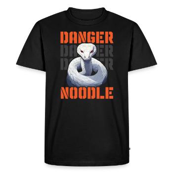 Boule Albino Phyton Serpent venimeux Serpent albinos - T-shirt Premium bio Homme - noir - Devant - Nico (187cm)