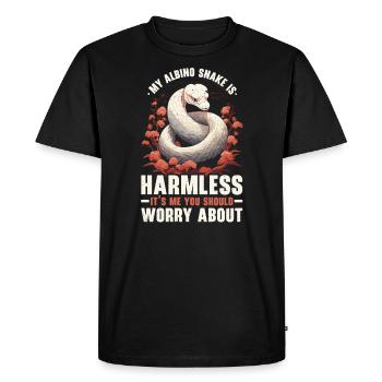 Boule albinos Phyton Serpent venimeux Serpent albinos - T-shirt Premium bio Homme - noir - Devant - Nico (187cm)