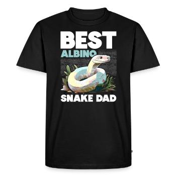 Boule albinos Phyton Serpent venimeux Serpent albinos - T-shirt Premium bio Homme - noir - Devant - Nico (187cm)