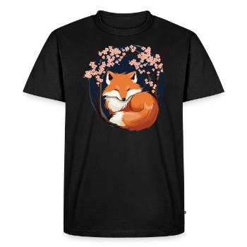 Renard endormi Sleepyhead Sieste Renard du sommeil Amant - T-shirt Premium bio Homme - noir - Devant - Nico (187cm)