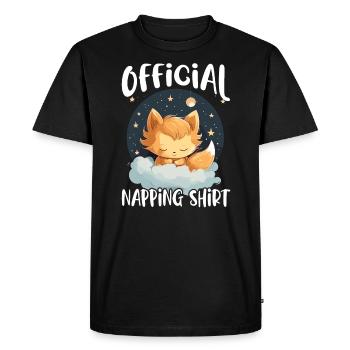 Renard endormi Sleepyhead Sieste Renard du sommeil Amant - T-shirt Premium bio Homme - noir - Devant - Nico (187cm)