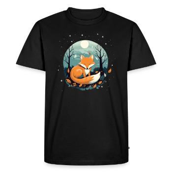 Renard endormi Sleepyhead Sieste Renard du sommeil Amant - T-shirt Premium bio Homme - noir - Devant - Nico (187cm)