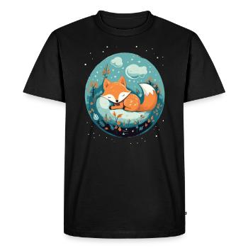 Renard endormi Sleepyhead Sieste Sommeil Amoureux du renard - T-shirt Premium bio Homme - noir - Devant - Nico (187cm)