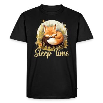 Renard endormi Sleepyhead Sieste Renard du sommeil Amant - T-shirt Premium bio Homme - noir - Devant - Nico (187cm)