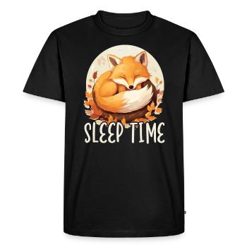 Renard endormi Sleepyhead Sieste Renard du sommeil Amant - T-shirt Premium bio Homme - noir - Devant - Nico (187cm)