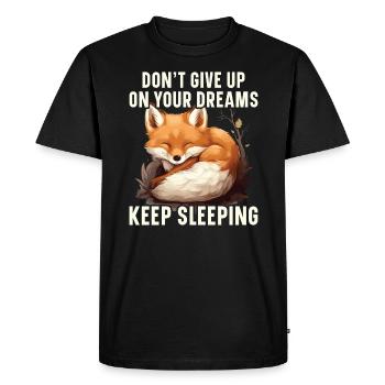 Renard endormi Sleepyhead Sieste Renard du sommeil Amant - T-shirt Premium bio Homme - noir - Devant - Nico (187cm)