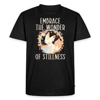 Renard endormi Sleepyhead Sieste Renard du sommeil Amant - T-shirt Premium bio Homme - noir - Devant - Nico (187cm)