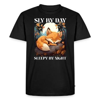 Renard endormi Sleepyhead Sieste Sommeil Amoureux du renard - T-shirt Premium bio Homme - noir - Devant - Nico (187cm)