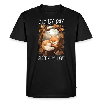 Renard endormi Sleepyhead Sieste Sommeil Amoureux du renard - T-shirt Premium bio Homme - noir - Devant - Nico (187cm)