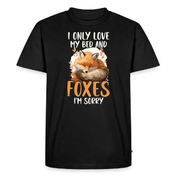 Renard endormi Sleepyhead Sieste Sommeil Amoureux du renard - T-shirt Premium bio Homme - noir - Devant - Nico (187cm)