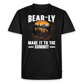 Ours Randonnée Escalade Randonneur Ours Amoureux - T-shirt Premium bio Homme - noir - Devant - Nico (187cm)