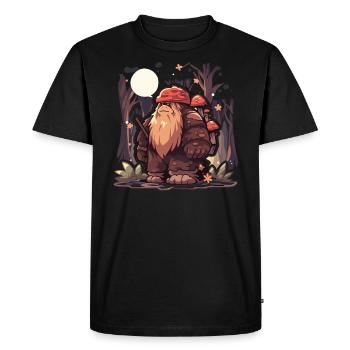 Mushroom Foraging Mycology Fungi Morel Hunting - Men's Premium Organic T-Shirt - black - Front - Nico (187cm)