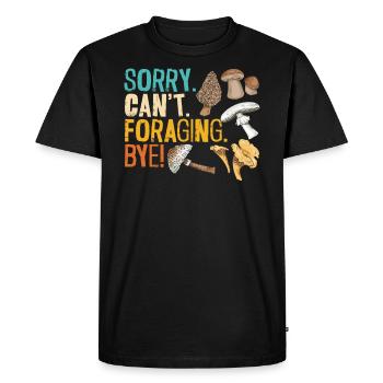 Mushroom Foraging Mycology Fungi Morel Hunting - Men's Premium Organic T-Shirt - black - Front - Nico (187cm)