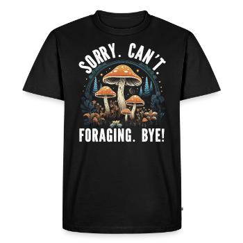 Mushroom Foraging Mycology Fungi Morel Hunting - Men's Premium Organic T-Shirt - black - Front - Nico (187cm)