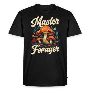 Mushroom Foraging Mycology Fungi Morel Hunting - Men's Premium Organic T-Shirt - black - Front - Nico (187cm)