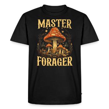 Mushroom Foraging Mycology Fungi Morel Hunting - Men's Premium Organic T-Shirt - black - Front - Nico (187cm)