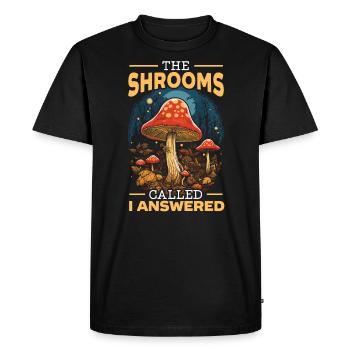 Mushroom Foraging Mycology Fungi Morel Hunting - Men's Premium Organic T-Shirt - black - Front - Nico (187cm)