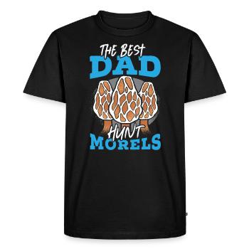 Mushroom Foraging Mycology Fungi Morel Hunting - Men's Premium Organic T-Shirt - black - Front - Nico (187cm)