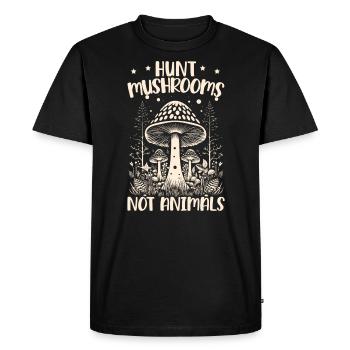 Mushroom Foraging Mycology Fungi Morel Hunting - Men's Premium Organic T-Shirt - black - Front - Nico (187cm)