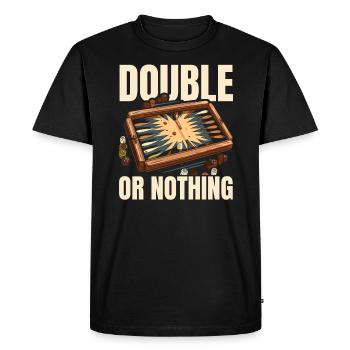 Backgammon Player Strategy Board Game Dice Game - Men's Premium Organic T-Shirt - black - Front - Nico (187cm)