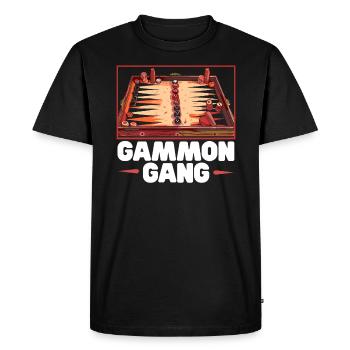 Backgammon Player Strategy Board Game Dice Game - Men's Premium Organic T-Shirt - black - Front - Nico (187cm)