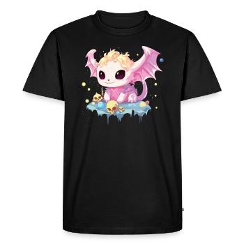 Pastel Goth Lover Soft Grunge Axolotl Aesthetic - Men's Premium Organic T-Shirt - black - Front - Nico (187cm)
