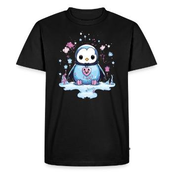 Pastel Goth Lover Soft Grunge Penguin Aesthetic - Men's Premium Organic T-Shirt - black - Front - Nico (187cm)