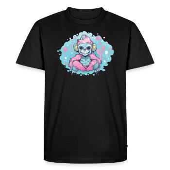 Pastel Goth Lover Soft Grunge Monkey Aesthetic - Men's Premium Organic T-Shirt - black - Front - Nico (187cm)