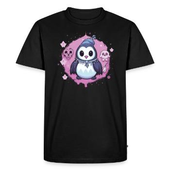 Pastel Goth Lover Soft Grunge Penguin Aesthetic - Men's Premium Organic T-Shirt - black - Front - Nico (187cm)