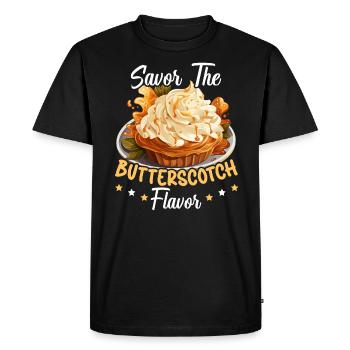 Butterscotch Sweet Caramel Food Foodie Butter - Men's Premium Organic T-Shirt - black - Front - Nico (187cm)