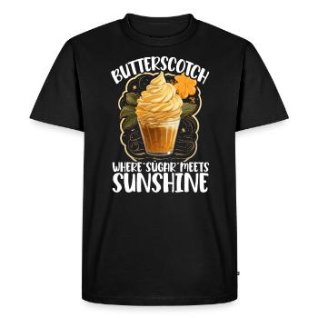 Butterscotch Sweet Caramel Food Foodie Butter - Men's Premium Organic T-Shirt - black - Front - Nico (187cm)