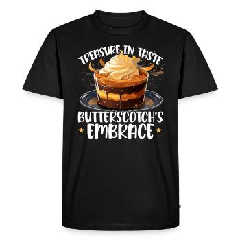 Butterscotch Sweet Caramel Food Foodie Butter - Men's Premium Organic T-Shirt - black - Front - Nico (187cm)