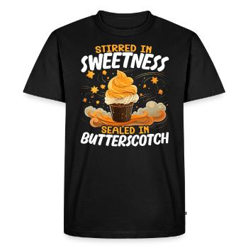 Butterscotch Sweet Caramel Food Foodie Butter - Men's Premium Organic T-Shirt - black - Front - Nico (187cm)